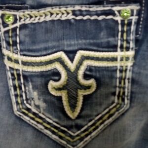 Rock Revival NWOT Bootcut Jacklyn Green Bejeweled Distressed St Patrick's Day